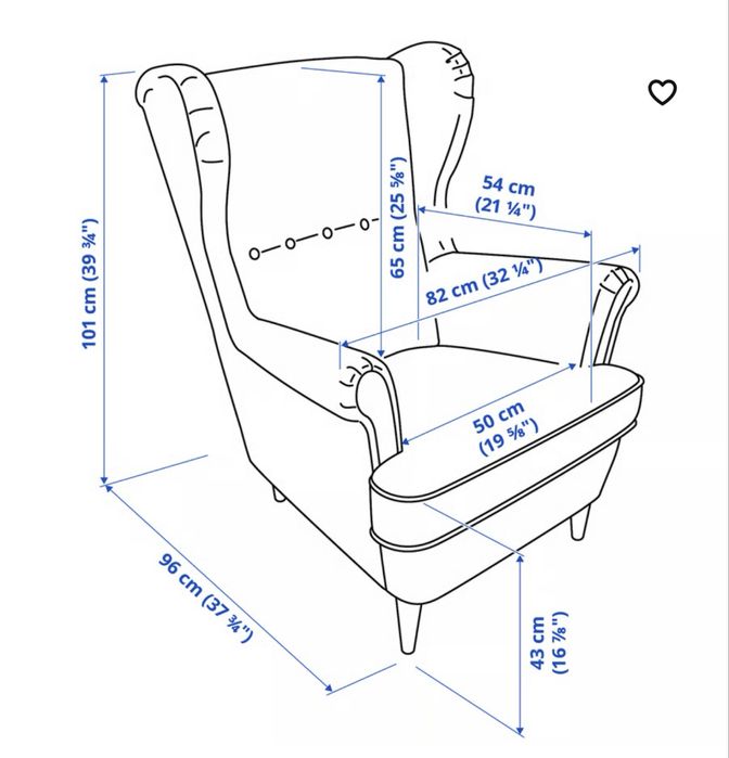 Fotel uszak wraz z podnóżkiem