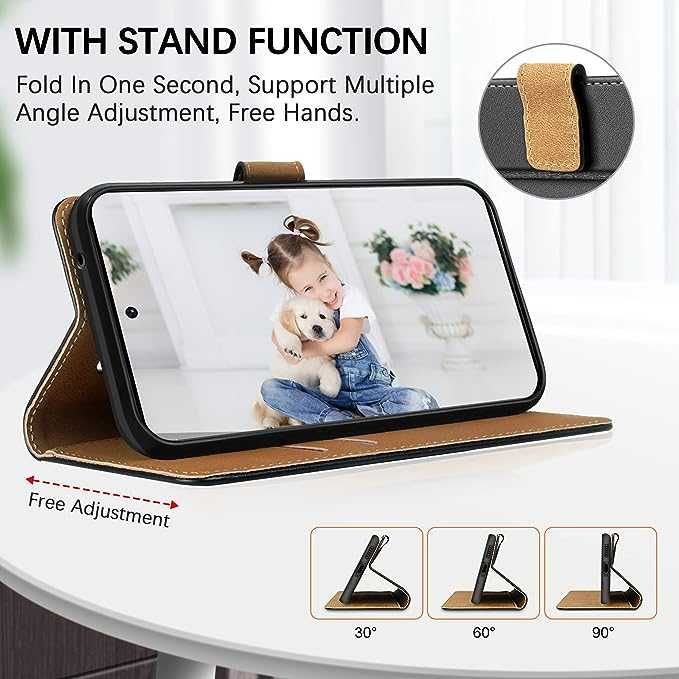 HOOMIL MagFlip skórzane etui na telefon komórkowy Samsung S23