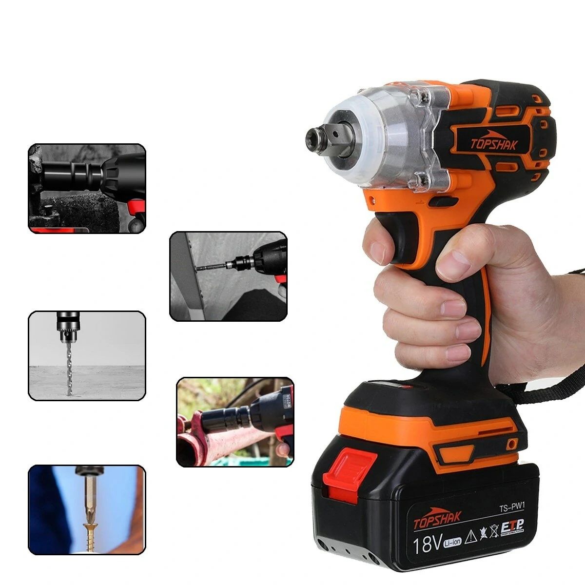 Máquina de Impacto sem escova 380N.M, com luz LED,  com  1 bateria