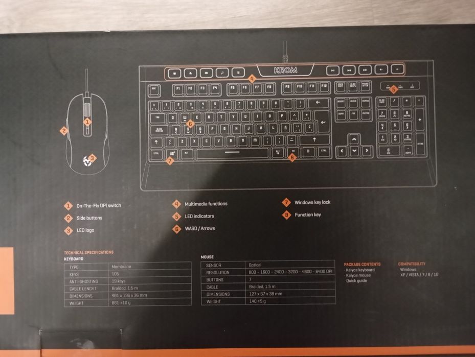 Teclado membrana + rato da Kalyos