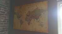 Mapa Świata w stylu vintage - plakat 140x100 cm