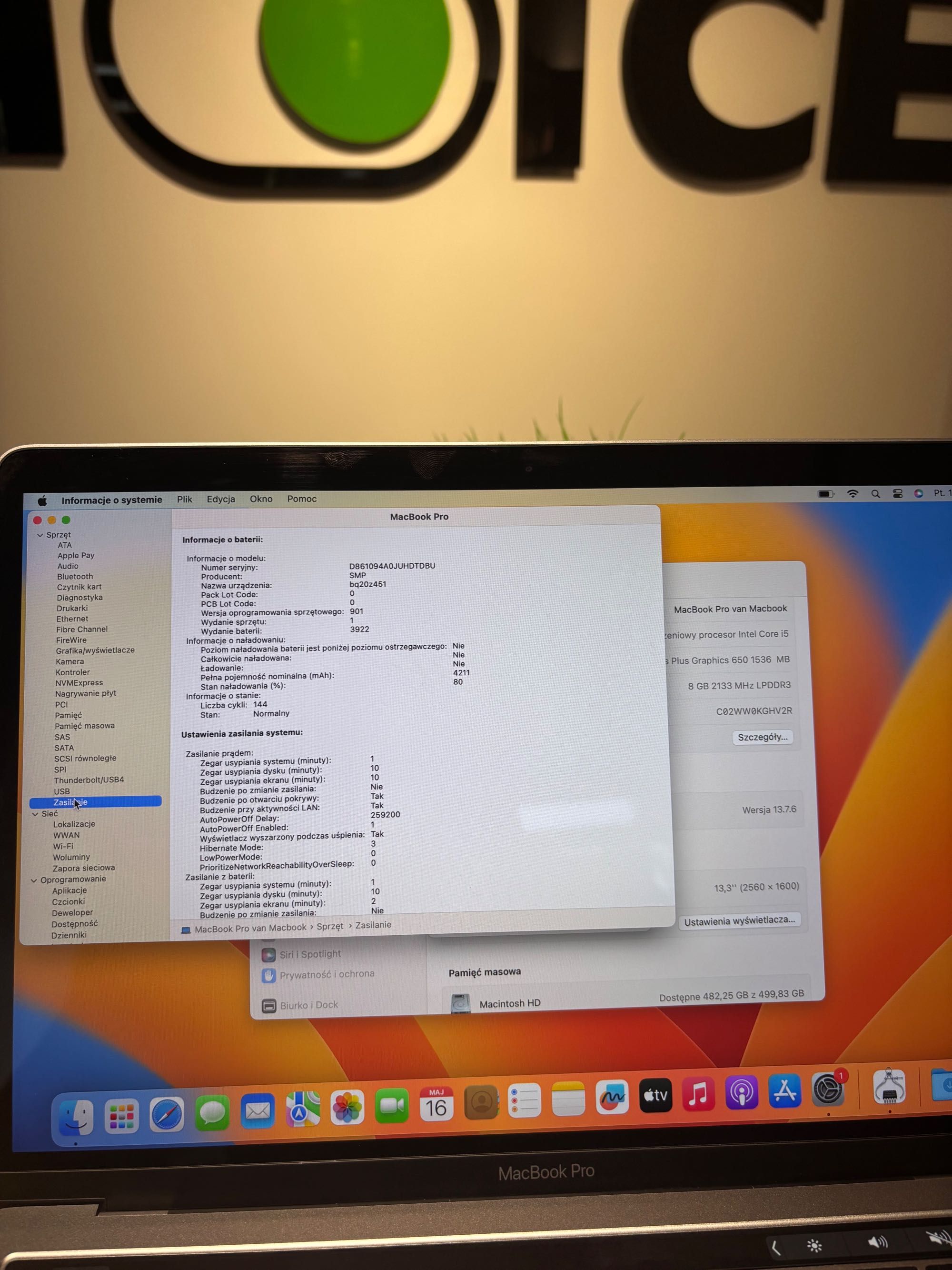 Apple MacBook Pro 13'' 2017 A1706 Space Gray 8 GB 512GB Klasa A-