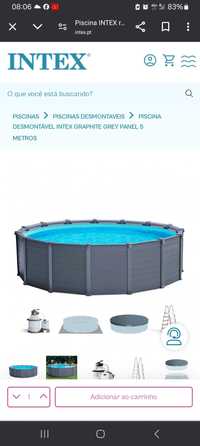 Piscina desmontavel intex graphite grey