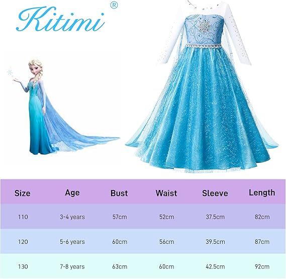 Strój Elsa z dodatkami dla dziewczynek 100Cm