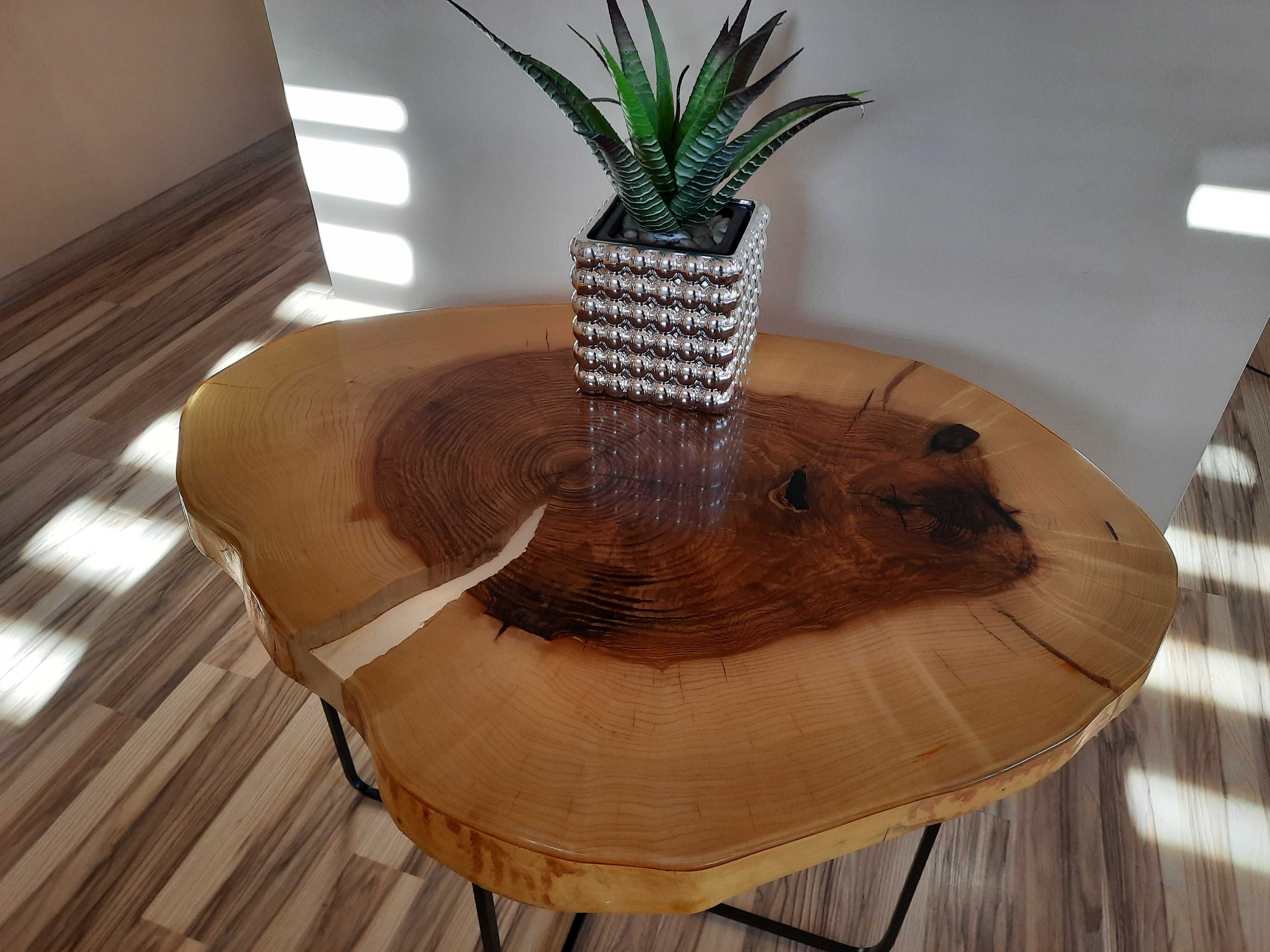 stolik kawowy jesion  zywica  loft