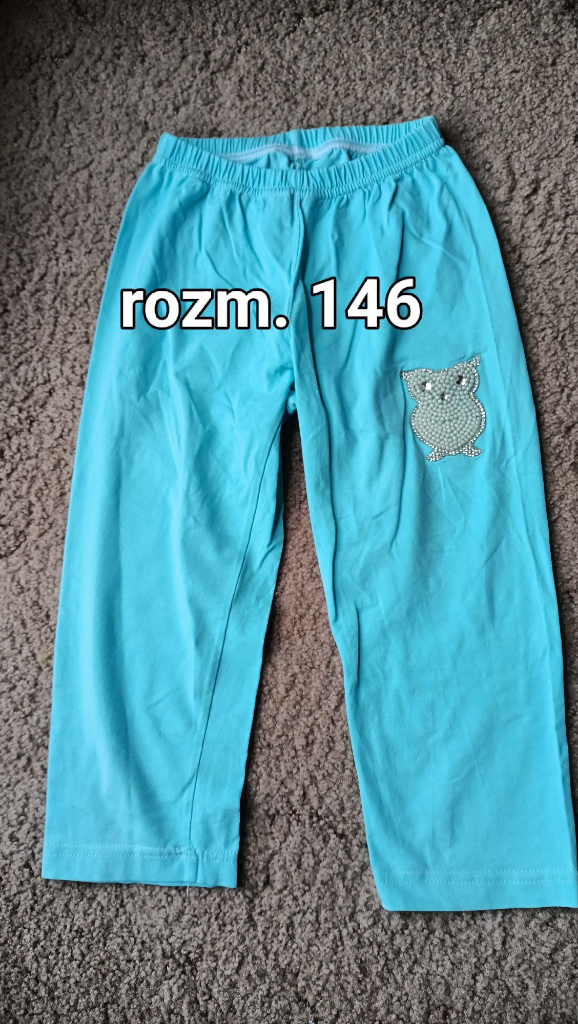 Niebieskie legginsy sowa rozm 146 GAMET