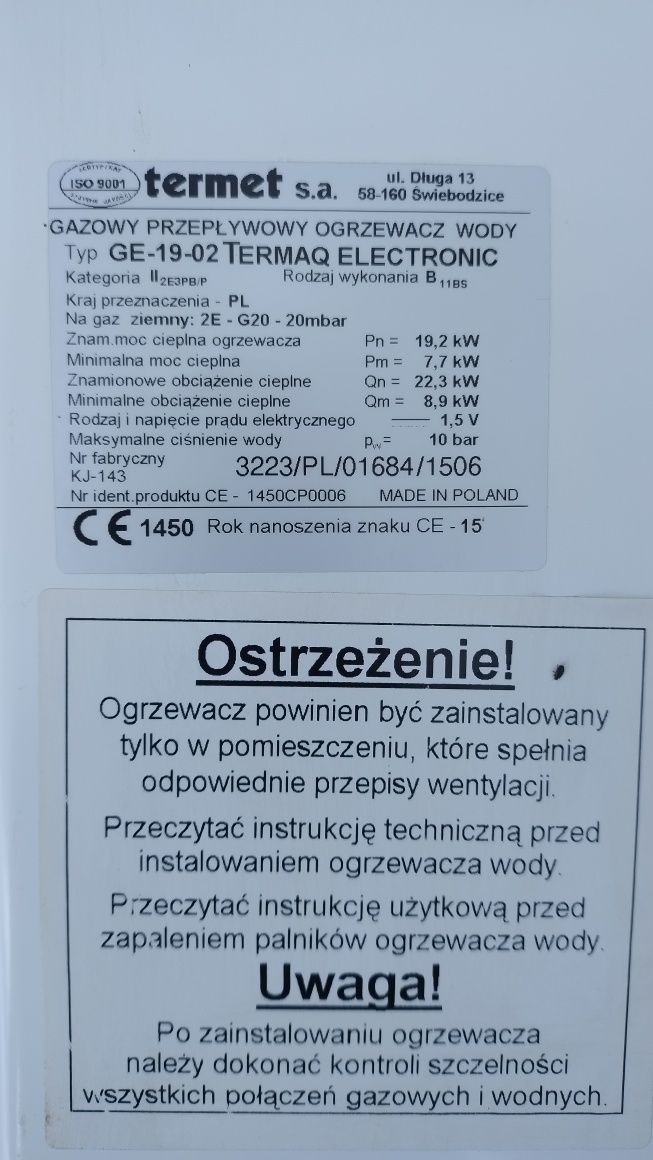 Podgrzewacz wody Termaq Electronic