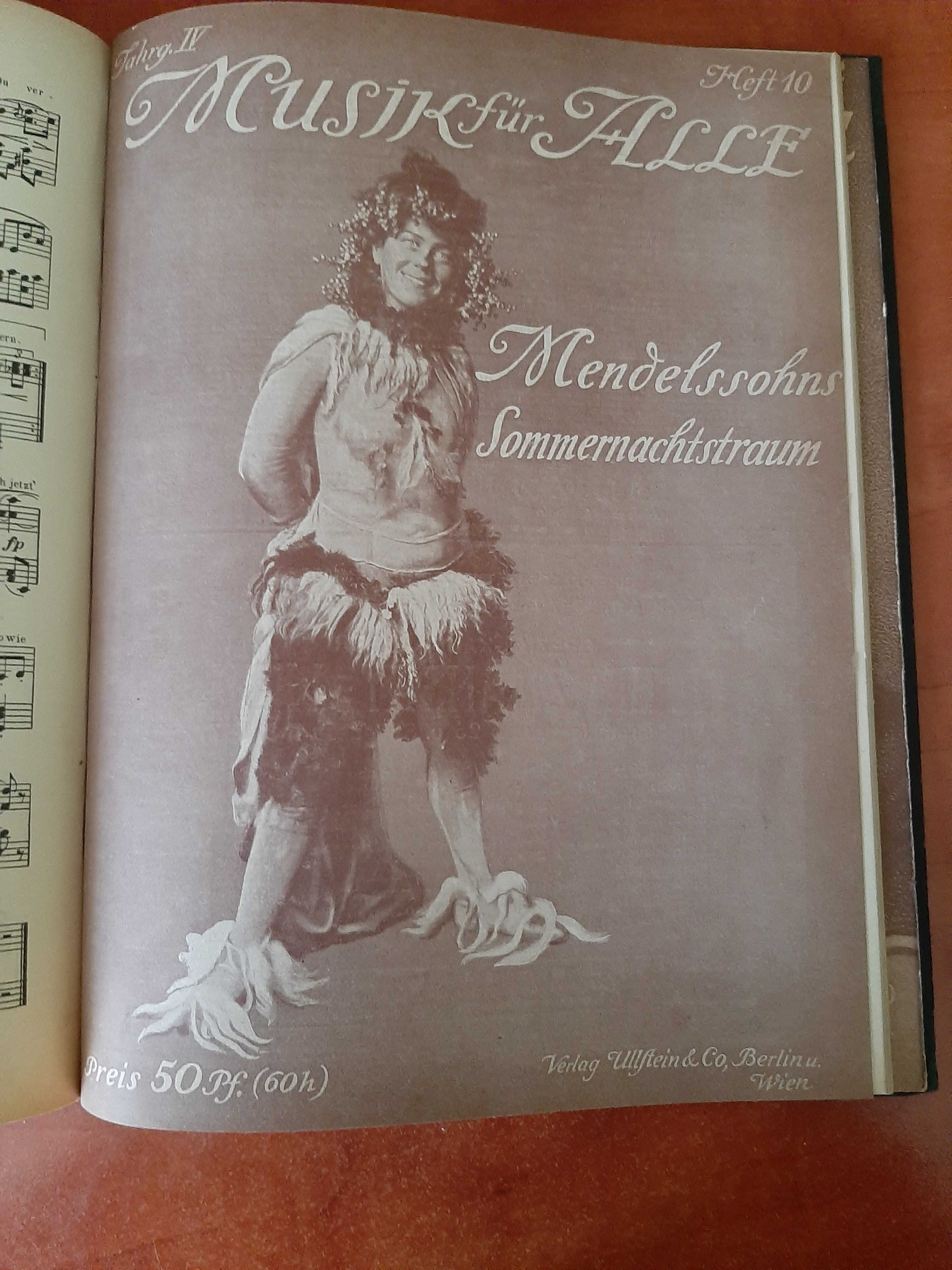 Nuty- 8 zeszytów „Musik für Alle” .Verlag Ullstein & Co 1908r-1910r