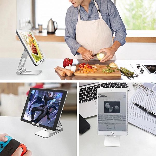Uniwersalna Podstawka Stojak Z10 Pod Tablet Srebrny