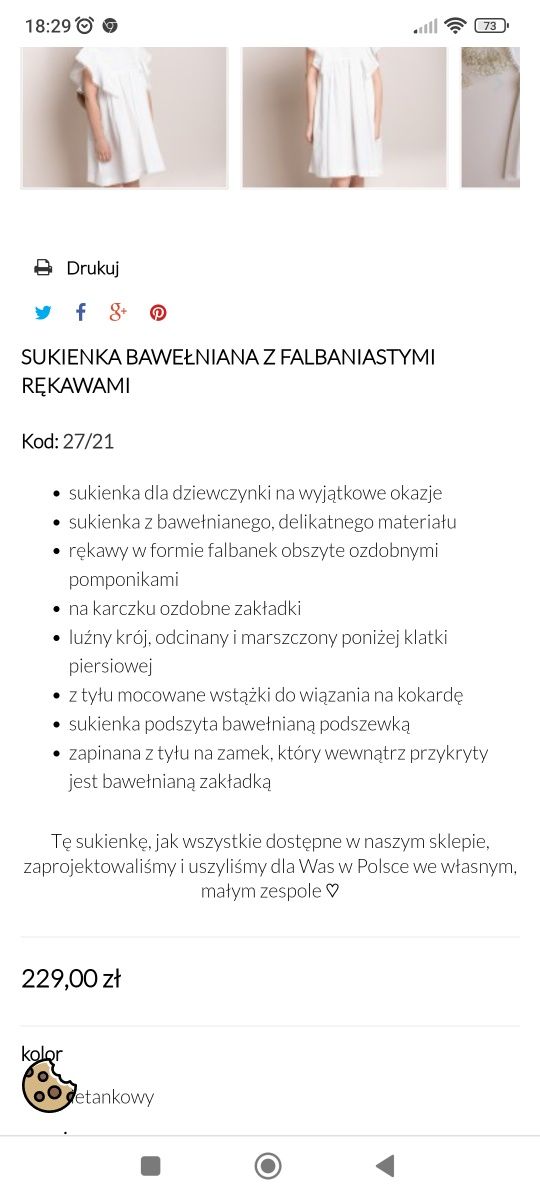 Sukienka minimi rozmiar 128