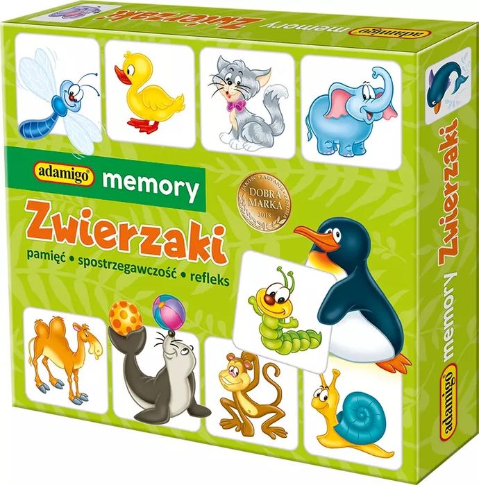 Gra memory. Zwierzaki. Adamigo