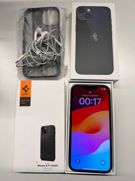 Apple iPhone 13 128GB + Caixa + 2 capas + headphones