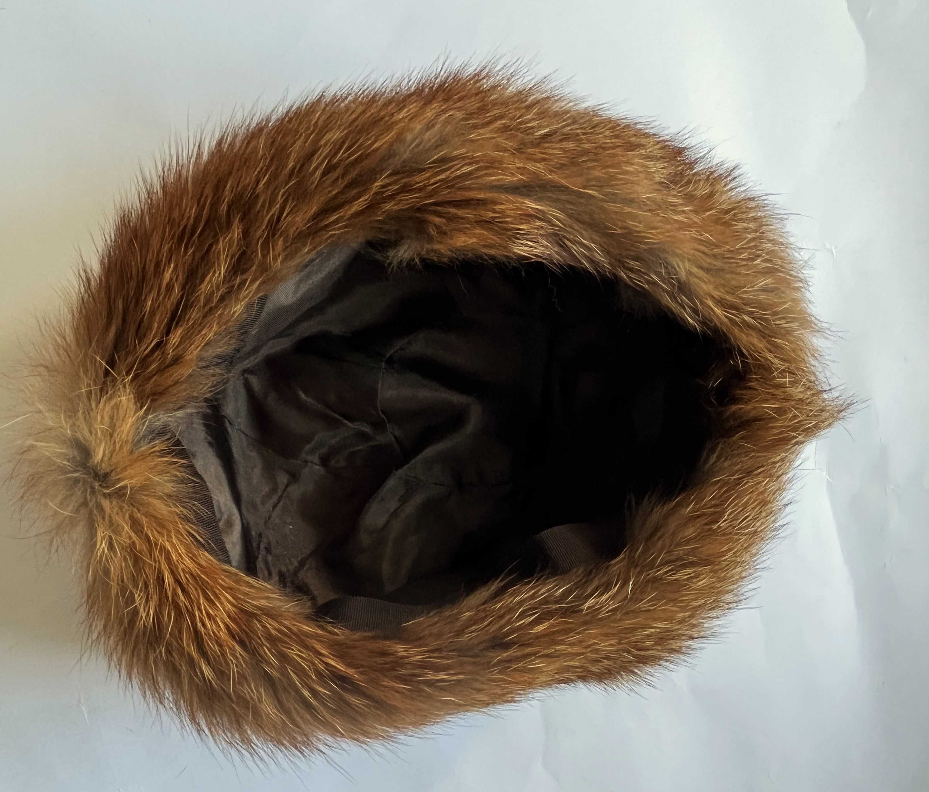 Czapka,beret, toczek czapka Lis jenot pełne futro naturalne 58 ,M L