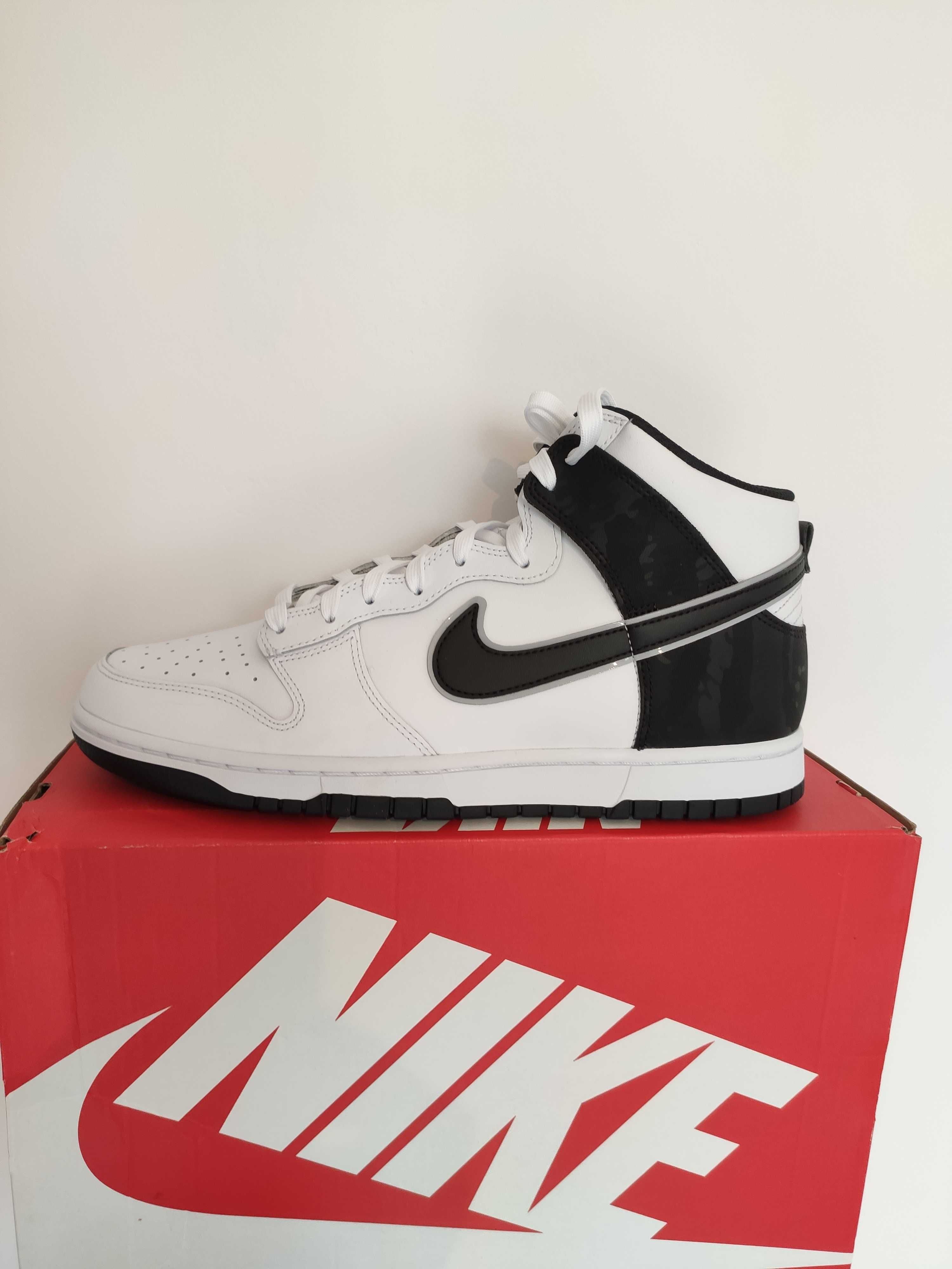 45.5 (11.5US - 29.5cm) Nike Dunk High Retro SE White black camo nowe