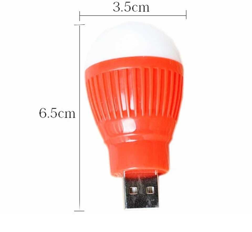 USB LED Лампочка 2W / 5В, Портативна світлодіодна USB лампа павербанк