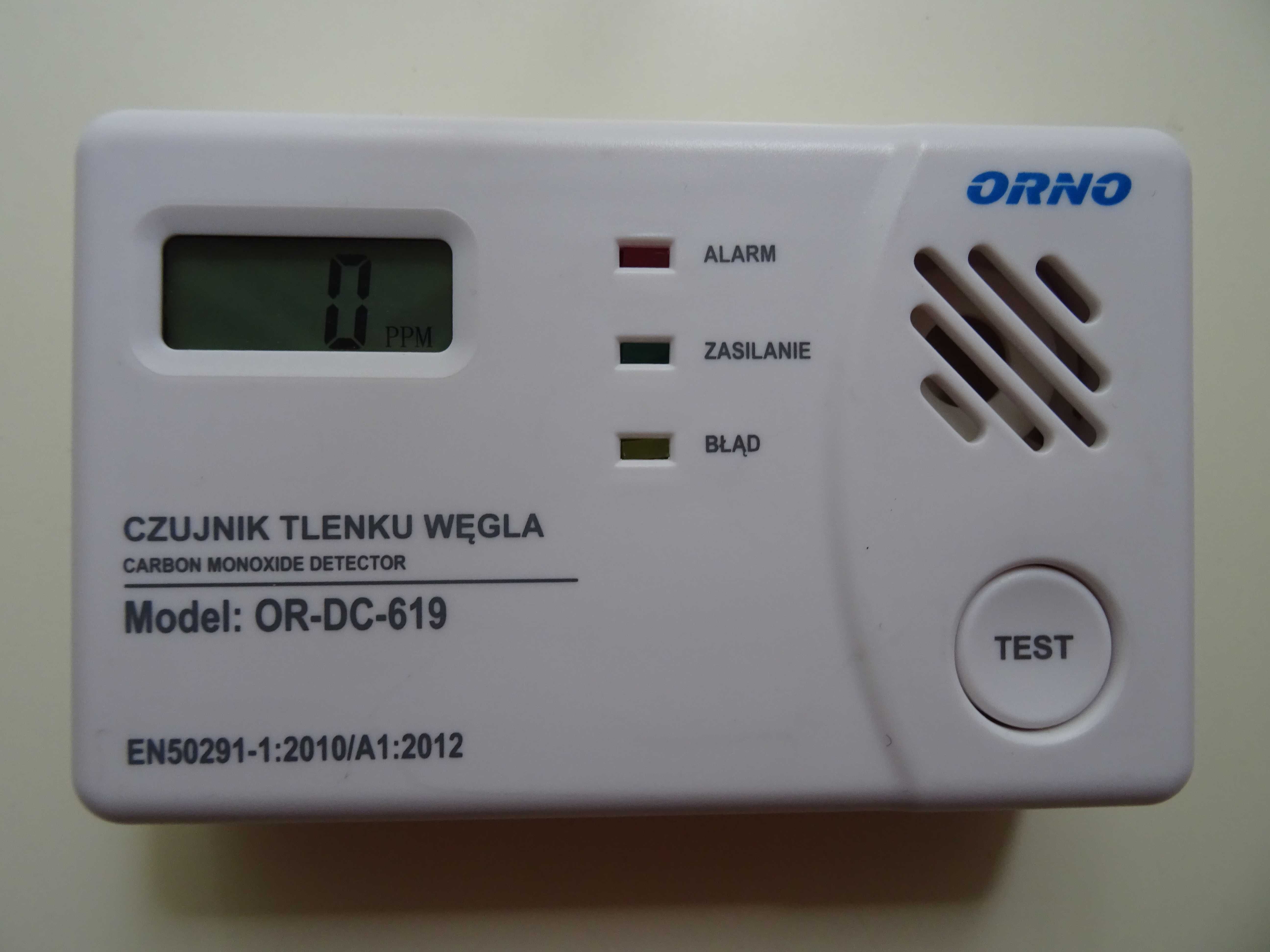 Czujnik tlenku węgla Orno OR DC 619 detektor czadu marzec 2023
