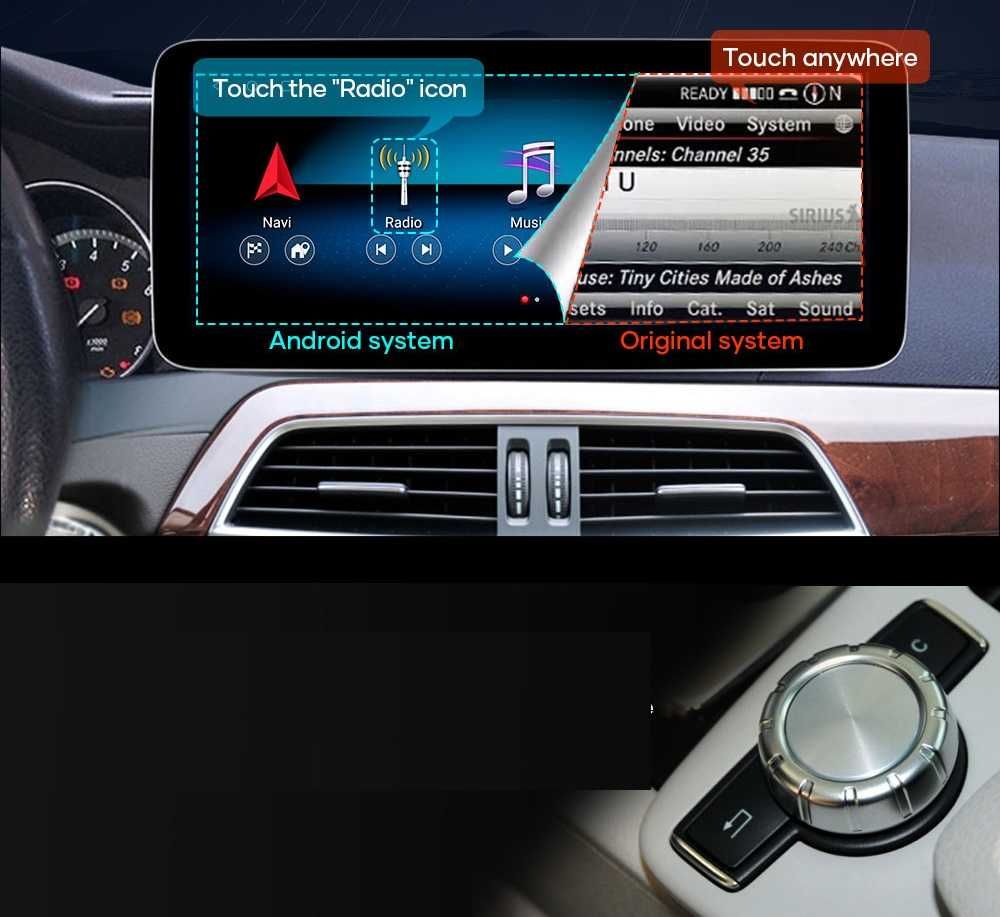 Radio CarPlay USB GPS WiFi 4G MP3 MP4 Android Mercedes C W204 NTG4.0