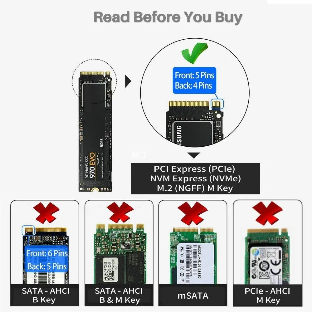 Adapter obudowa dysku SSD USB typ C M.2 NVMe B658