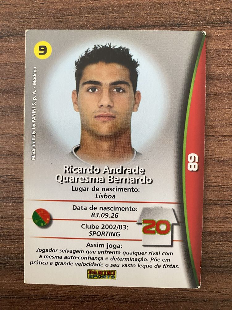 2003 Panini Mega craques Ricardo Quaresma Rookie Card RC #89