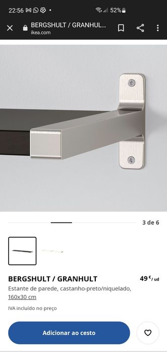 Prateleira com suporte IKEA