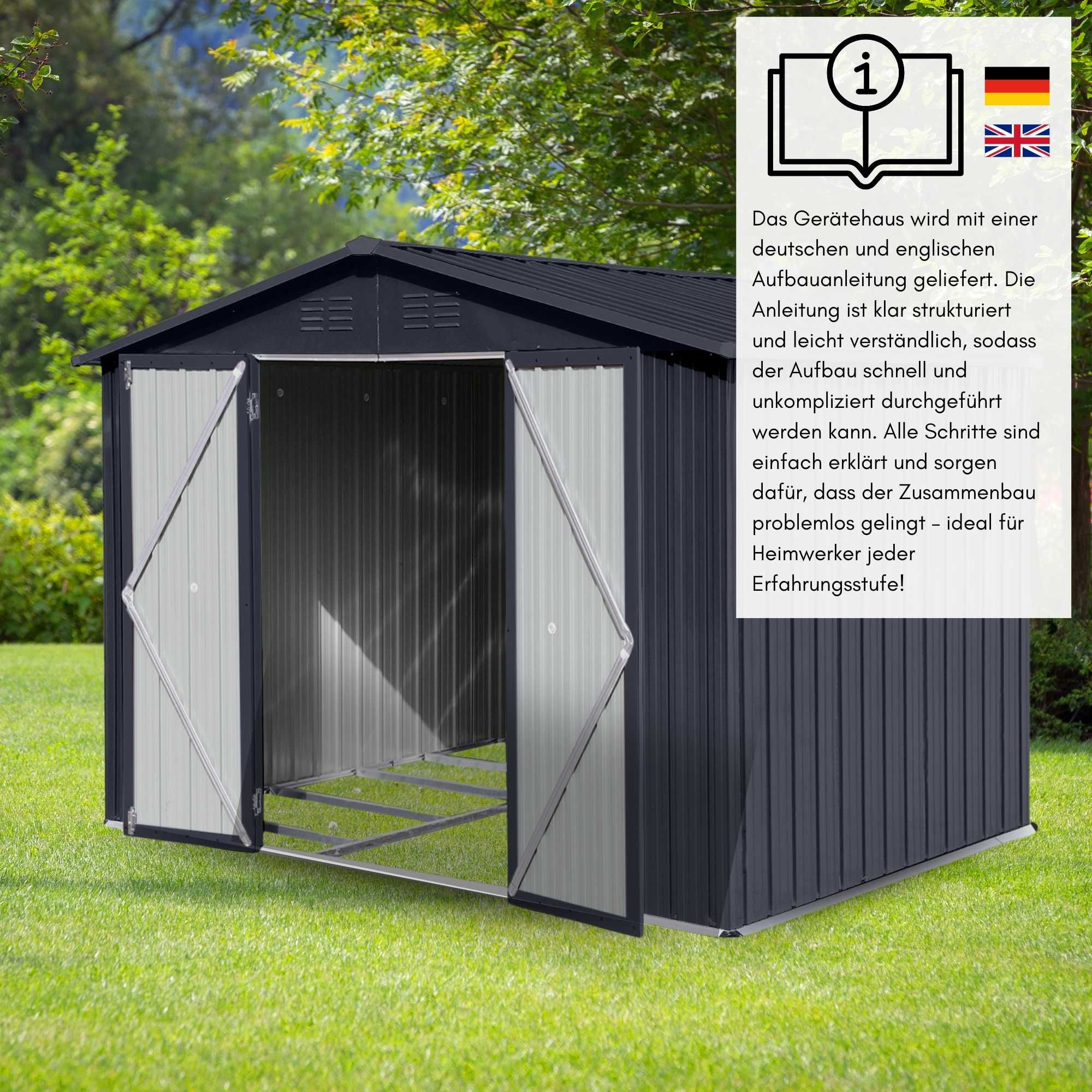 Duzy domek ogrodowy narzedziowy xl 241x171x192cm blaszak