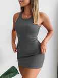 Sukienka Letnia Prążkowana Ołówkowa Mini Szara Casual Shein Xs 34