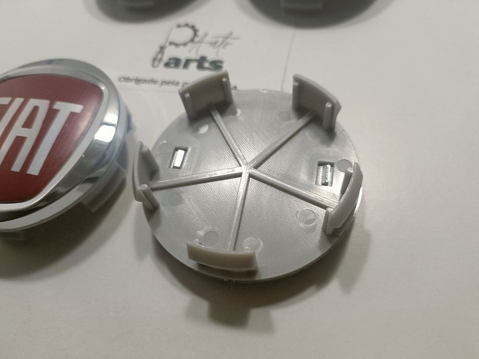 Conjunto 4 Centros jante Fiat 60mm "Vermelho"