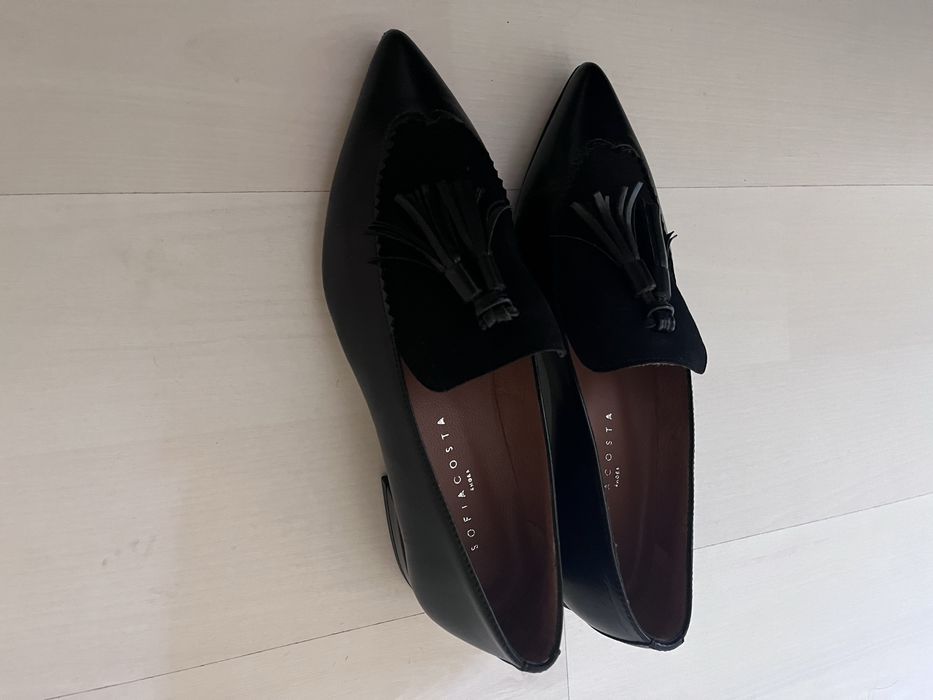 Sabrinas pretas de pele Sofia Costa