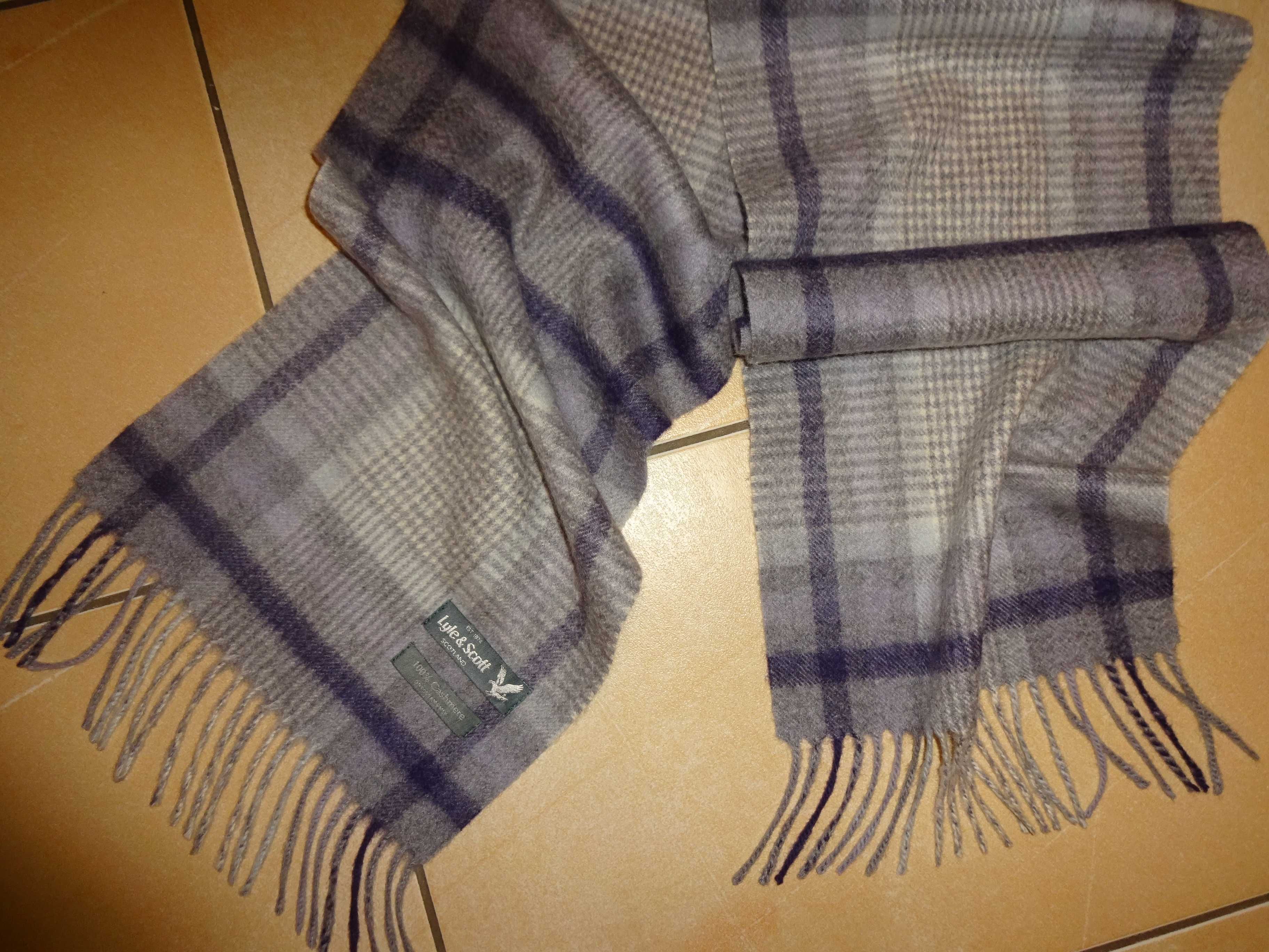 Lyle & Scott Scotland 100% Cashmere NOWY kaszmirowy szalik
