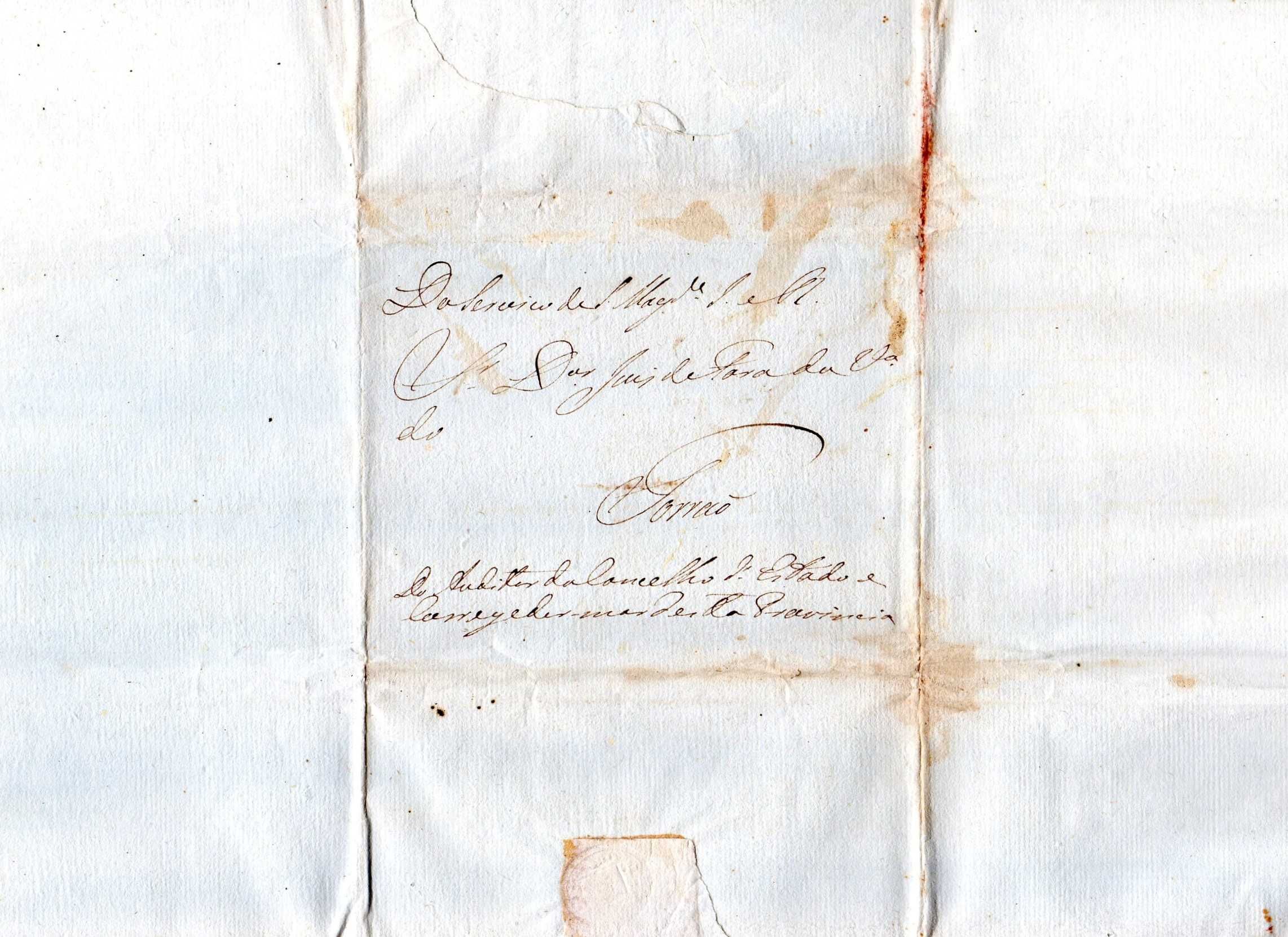 RARÍSSIMA Carta com Ameaças do Malvado General Francês o MANETA - 1808