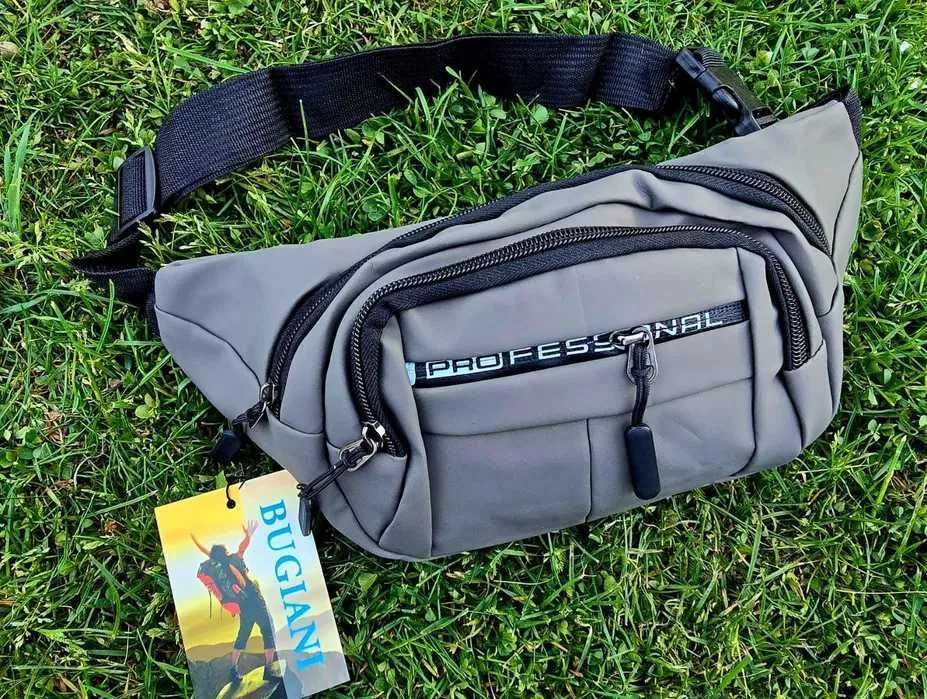 Bugiani modna nerka Saszetka na pasku szara nowa