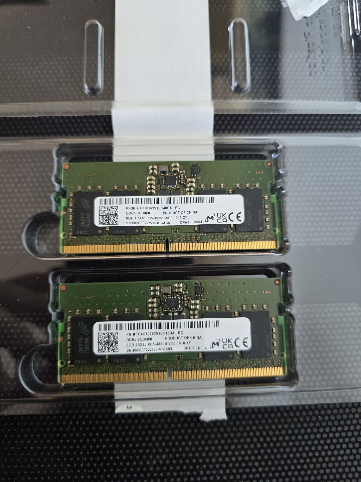 RAM 16GB (2x8) SODIMM DDR5 4800MHZ