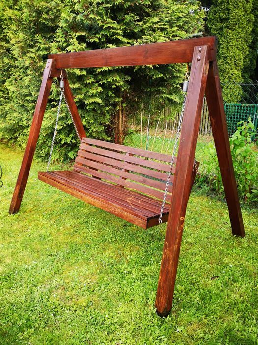 Huśtawka ławkowa ogrodowa, bujawka drewniana