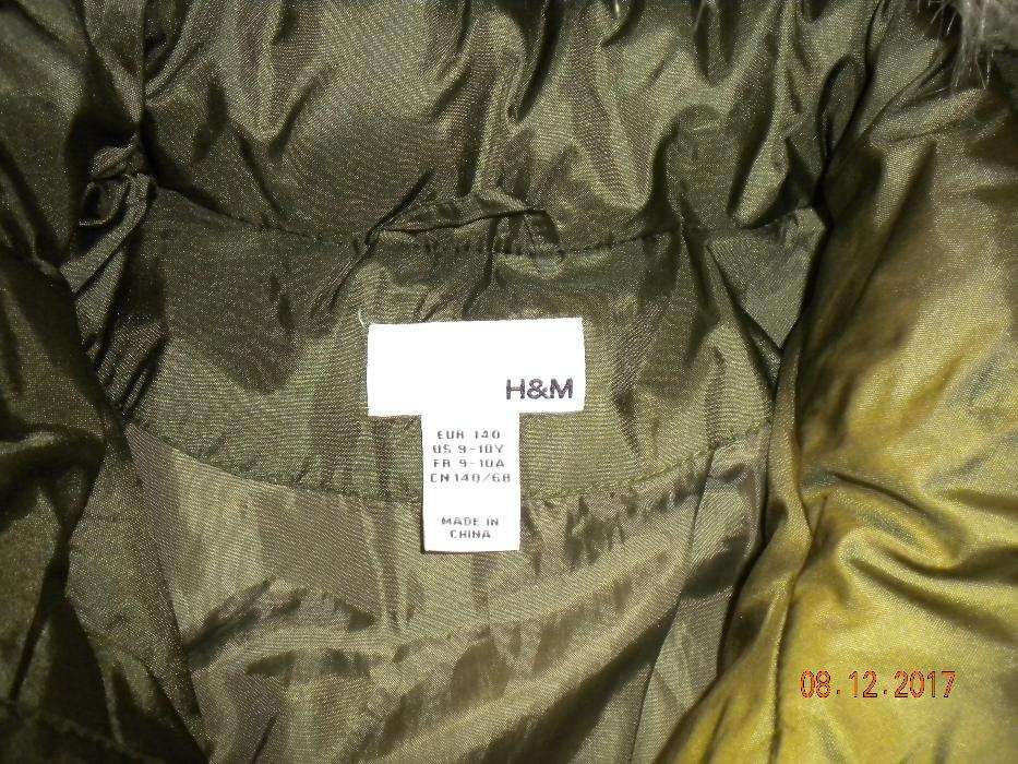 Ciepła kurtka zimowa H&M r. 140, na 9-10 lat.