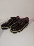 Eleganckie damskie buty / lakierowane brogsy na platformie