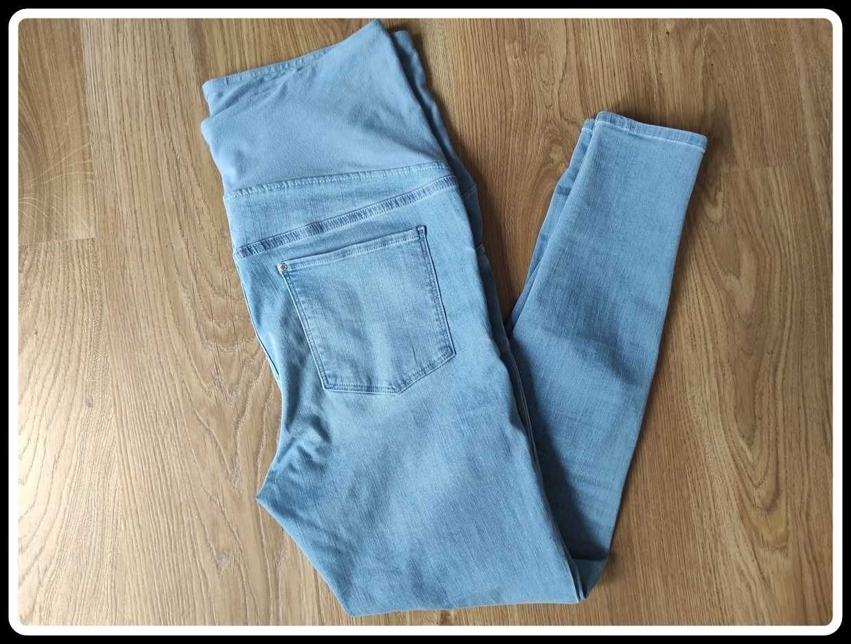 Jeansowe spodnie ciążowe skinny XL