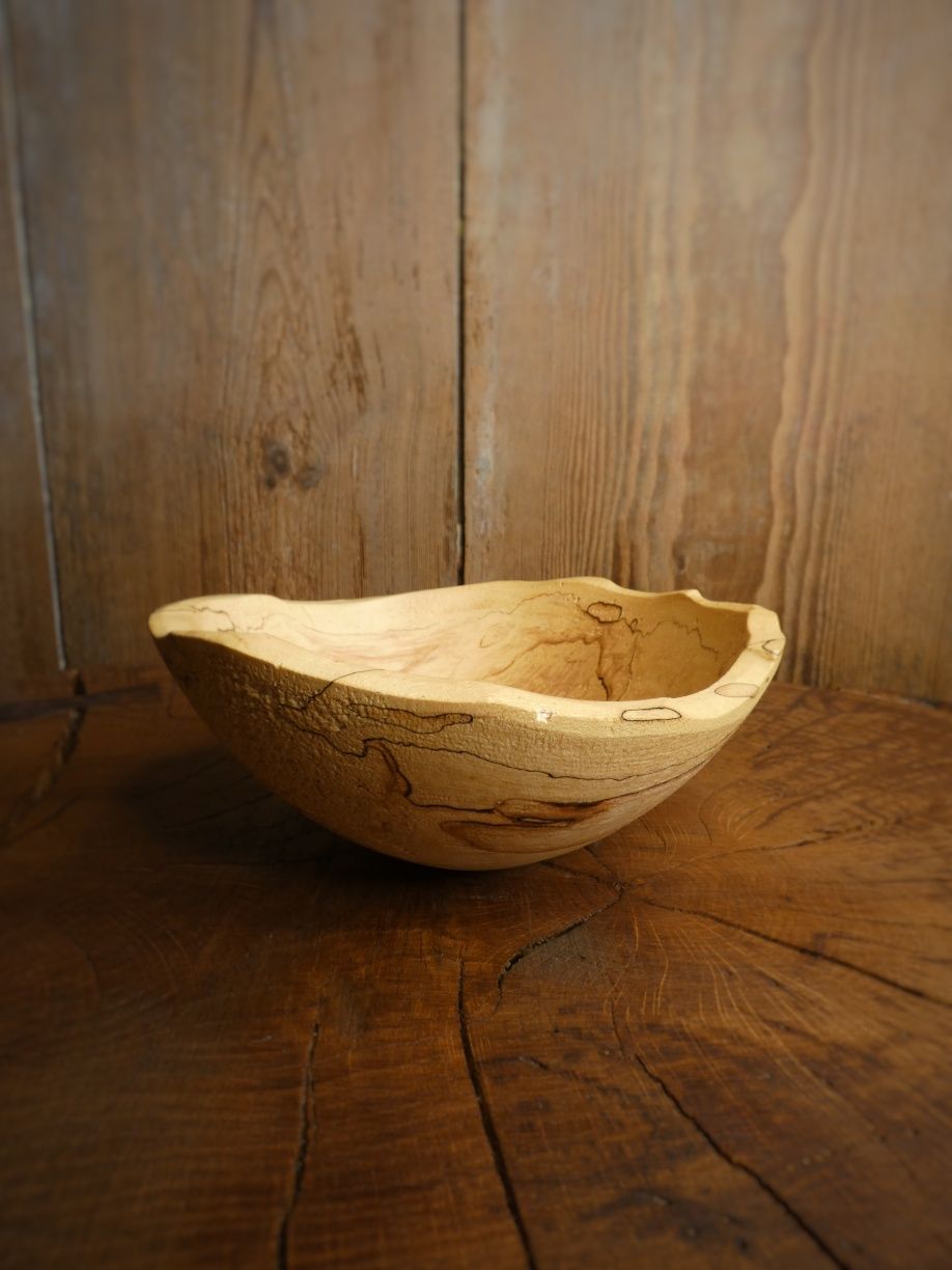 Miska misa drewniana buk handmade wooden bowl boho rękodzieło etno