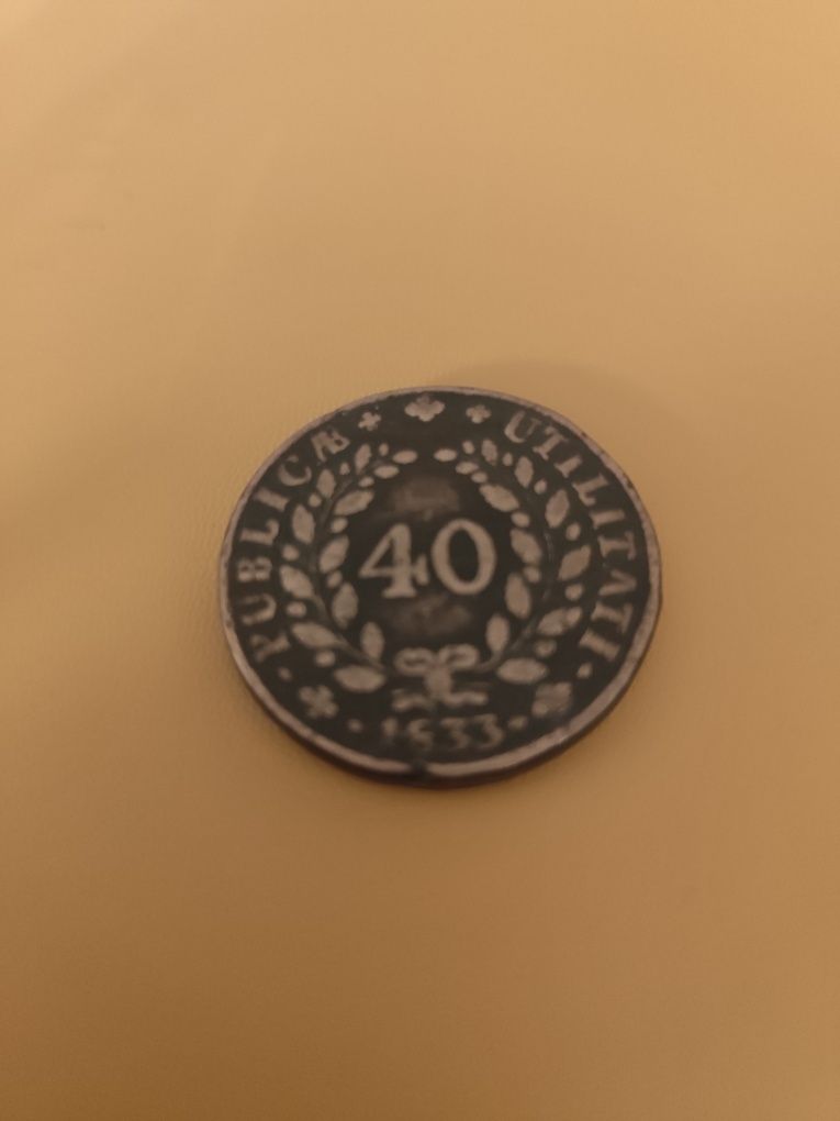 Moeda 40 Reis de 1833