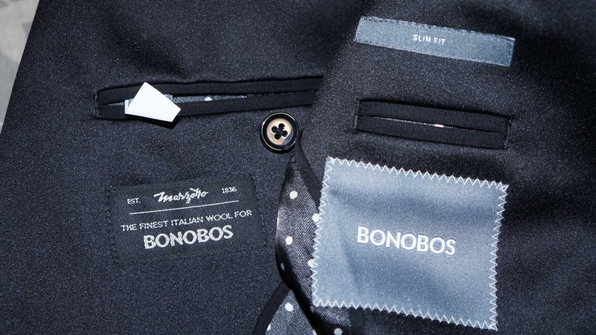 Garnitur/Smoking Margotto Bonobos Roz. 40 Czarny Głęboki Slim Fit