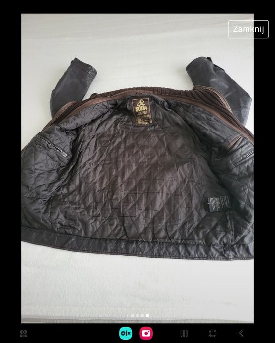 Męska ocieplana kurtka skórzana Soda rozm L