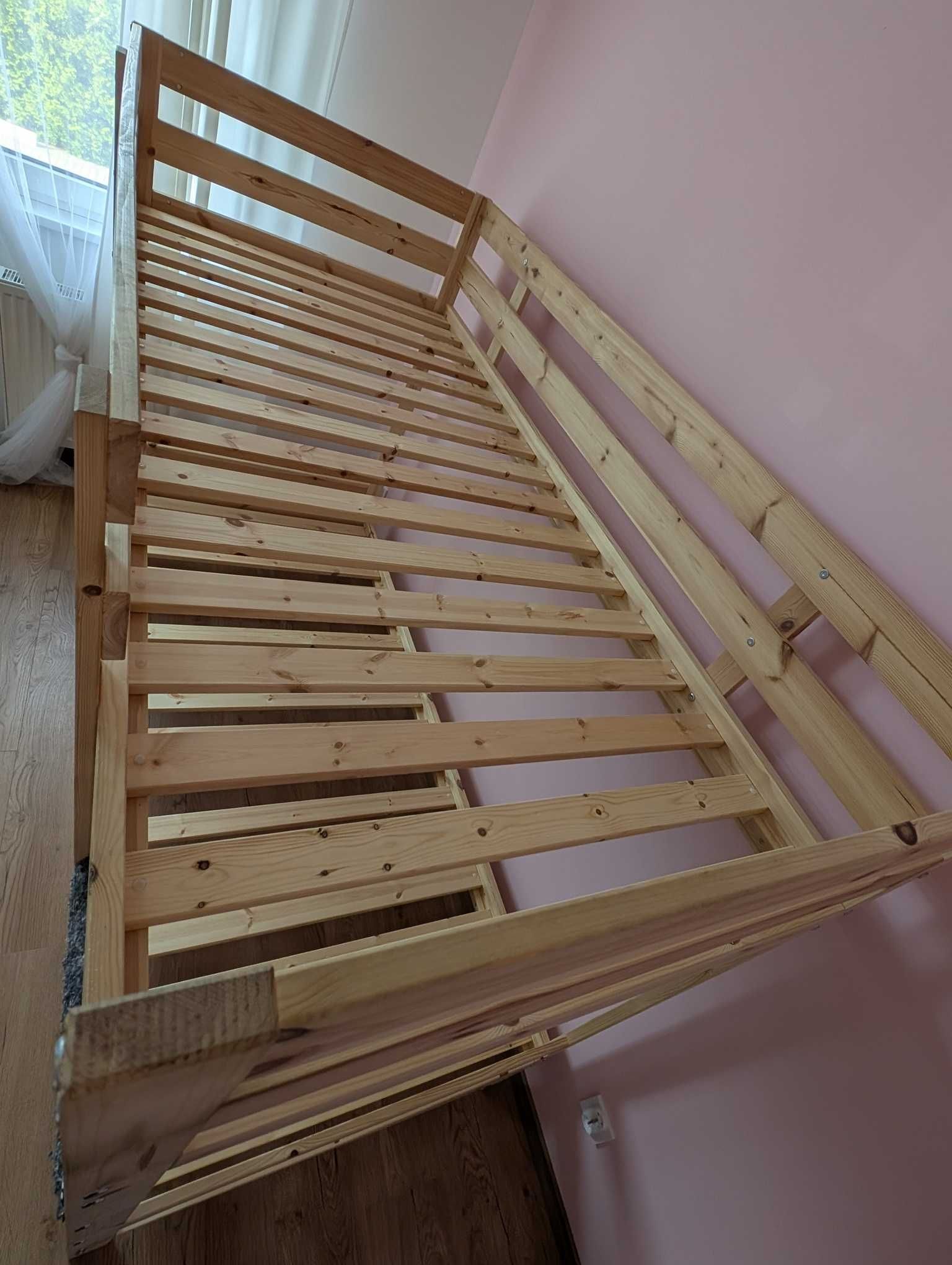 Łóżko piętrowe drewniane sosnowe w idealnym stanie 90x200