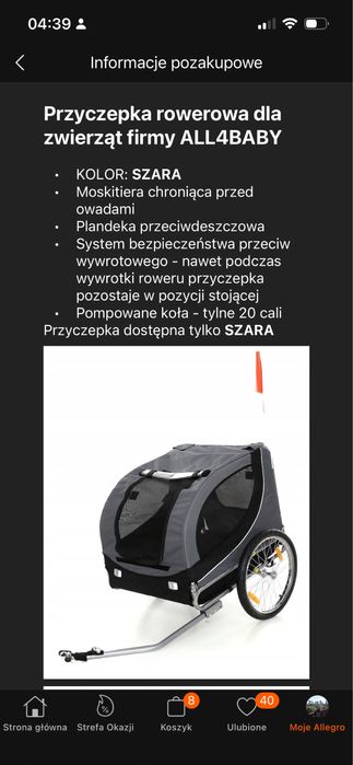Przyczepka rowerowa dla psa