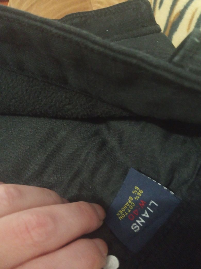 Spodnie ocieplane bojówki jeansowe cargo w40