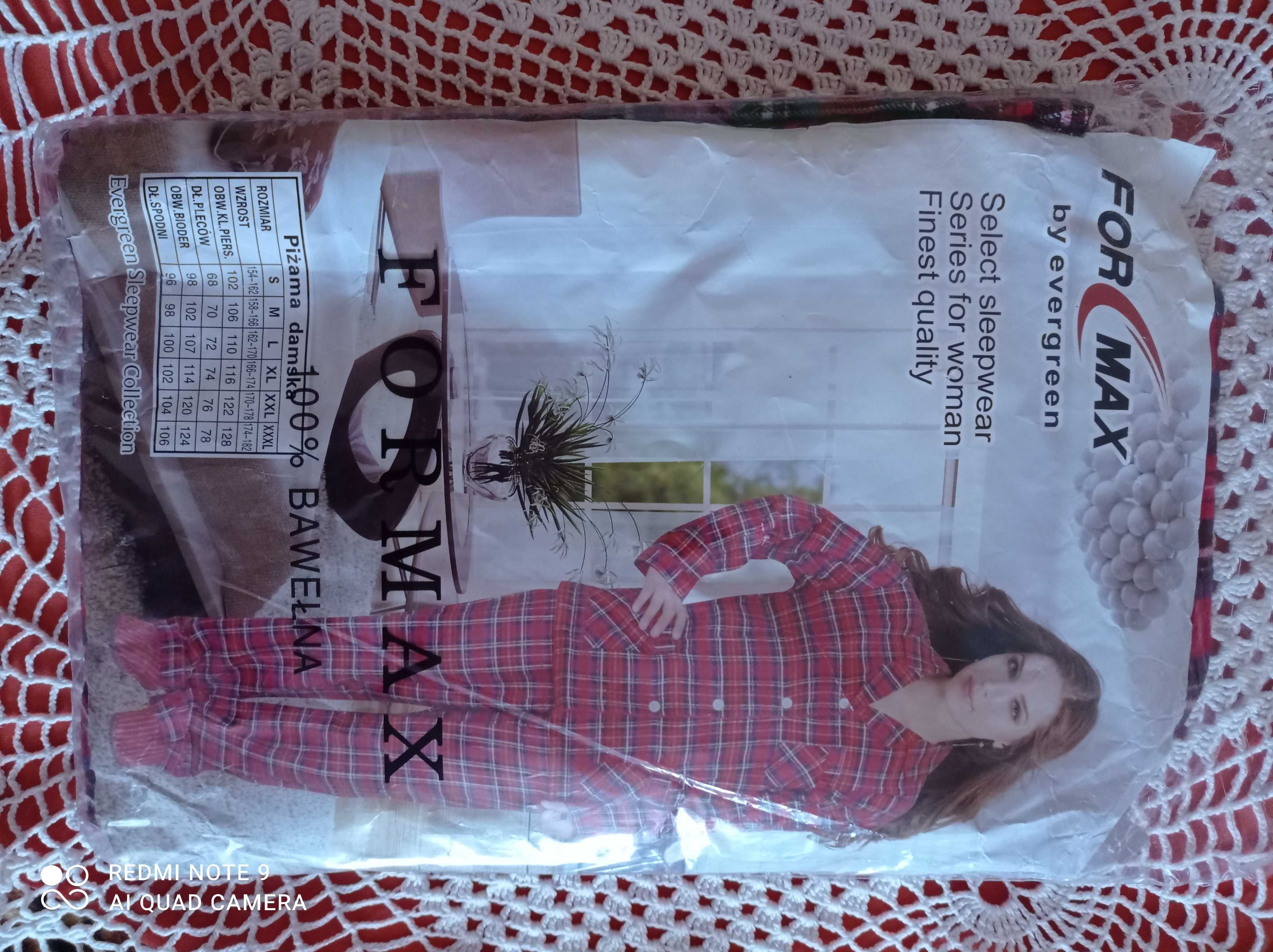 Piżama damska, 100% bawełna, rozmiar M, NOWA