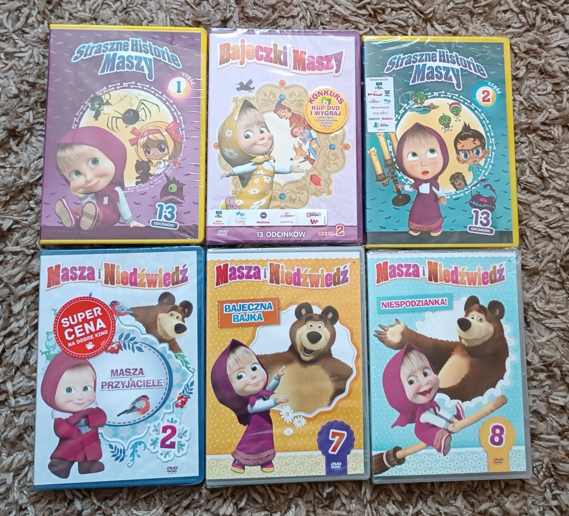 Masza i niedźwiedź Bajeczki Maszy płyty DVD zestaw  FOLIA!