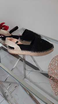 Espadryle czarne Nowe 39