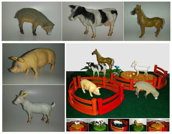 Лот игрушки фигурки домашние животные лошадь корова овечка коза свинья