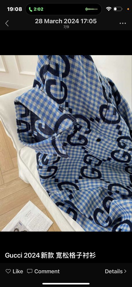 Koszula Gucci oversize w blekicie