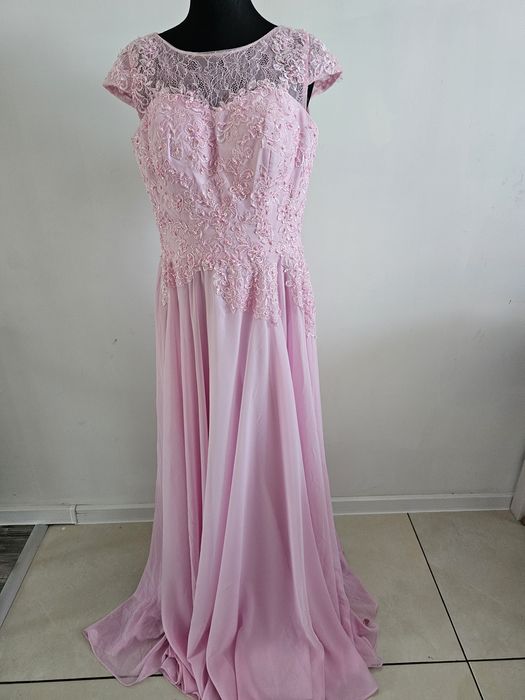 Bladoróżowa suknia balowa, świadkowa, wesele, studniówka bal