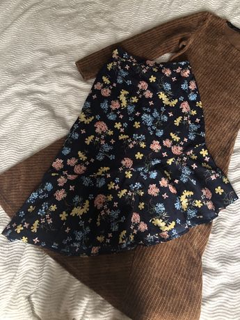 Ассиметричная юбка в цветочек, юбка миди